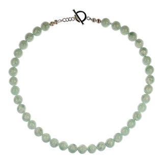 Ajd 18 Inch Soft Green Peruvian Angelite Necklace For Sale