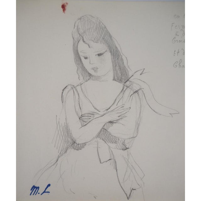 Marie Laurencin, Melancholy, Original Pencil Drawing For Sale - Image 4 of 6