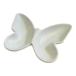 White Ceramic Butterfly Tray For Sale