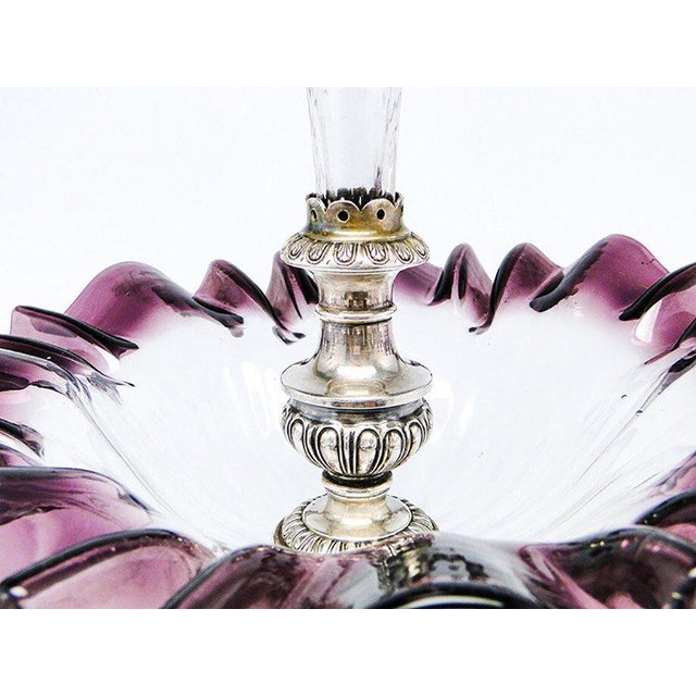 Art Nouveau Bowl on Stand with Flute Vase, 1900s For Sale - Image 10 of 13