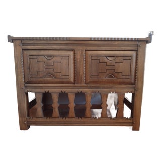 Ernest Thompson Santa Fe - Southwestern Carved Wood Storage Chest / Blanket Chest For Sale