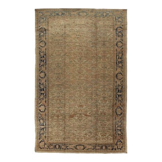 Antique Circa 1890 Taupe Malayer Hand Knotted Rug 11'2 X 18' For Sale