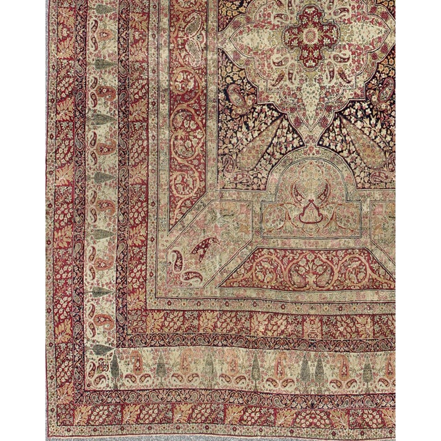 Textile Large Antique Persian Lavar Kerman Large Rug With Incredible Details 11'6 X 16'7 For Sale - Image 7 of 8