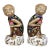 Vintage Chinese Chinoiserie Porcelain Monkey Holding Peach Sculpture - A Pair For Sale
