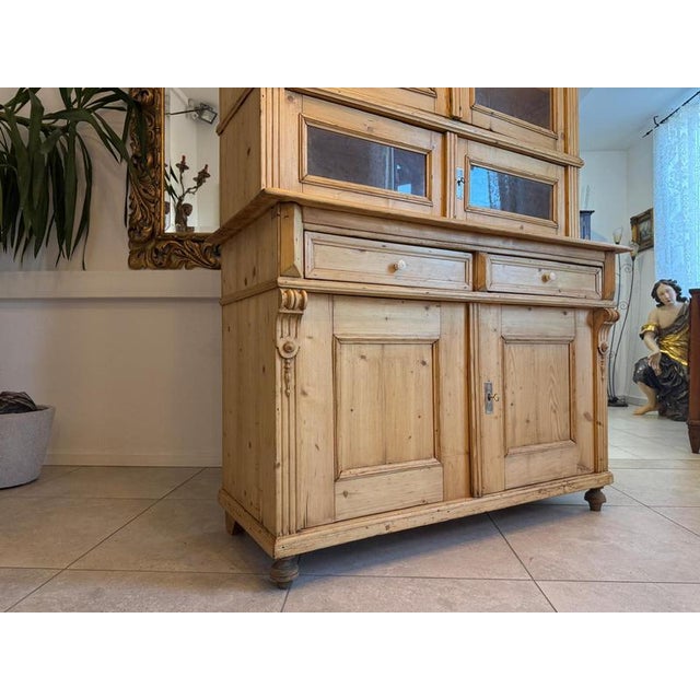Gründerzeit Display Kitchen Credenza in Spruce, 1880s For Sale - Image 6 of 17