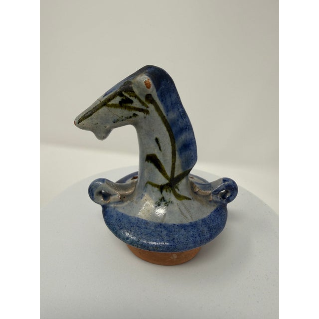 20th Century Scandinavian Style Pottery Vessel (Still Bank) With Horse Head For Sale - Image 9 of 12