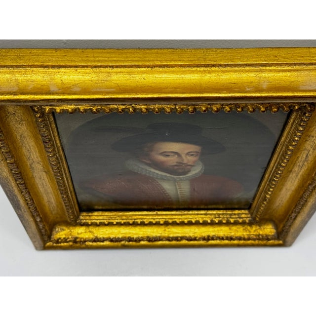 English Oil Painting Portrait Sir Walter Raleigh C18th Century Gilt Framed After the Celebrated Lennard Type For Sale - Image 9 of 11