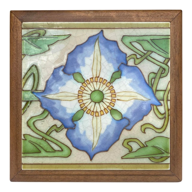 Art Nouveau Majolica Trivet Circa 1900 For Sale