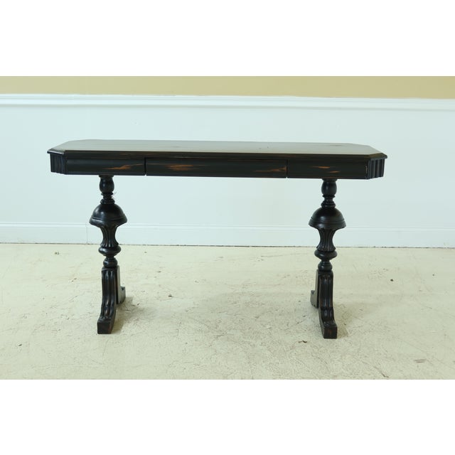 Jacobean Style Black Distressed Finish Sofa Table Chairish
