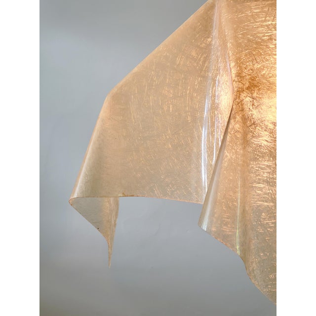 Cream Fazzoletto Pendant Lamp by Salvatore Gregorietti for Valenti Luce, Italy 1970s For Sale - Image 8 of 13