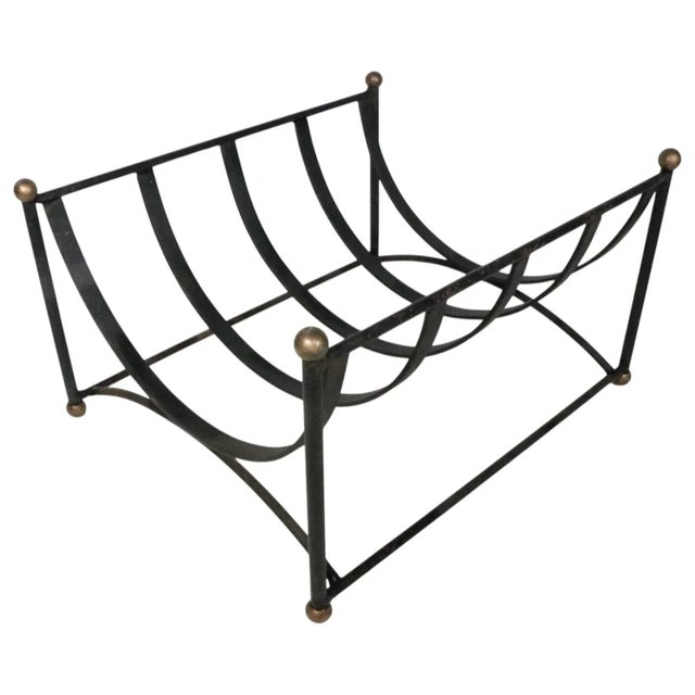 Mid 20th Century Wrought Iron Firewood Log Holder For Sale In New York - Image 6 of 13
