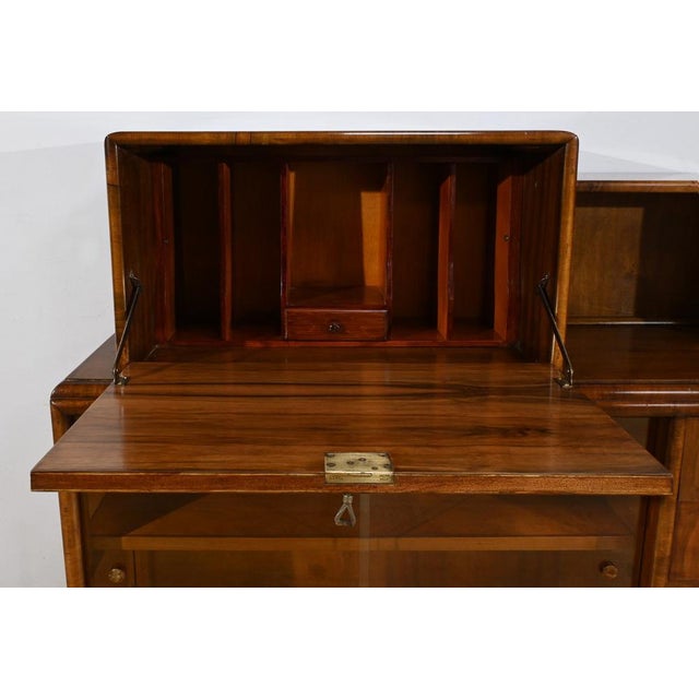 Art Deco Rurka Glass Furniture in Burl Walnut, 1940 For Sale - Image 18 of 18