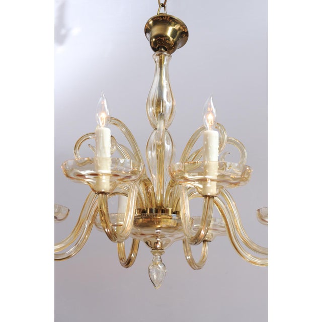 1960s 1960s Stunning 8-Light Venetian Glass Chandelier, Italy For Sale - Image 5 of 14