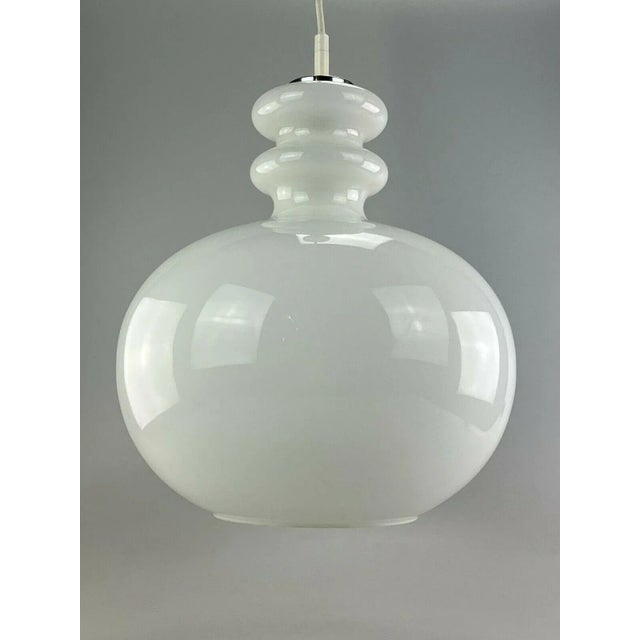 Metal Large Mid-Century Space Age Ceiling Pendant in Glass from Peill & Putzler, 1960s For Sale - Image 7 of 9