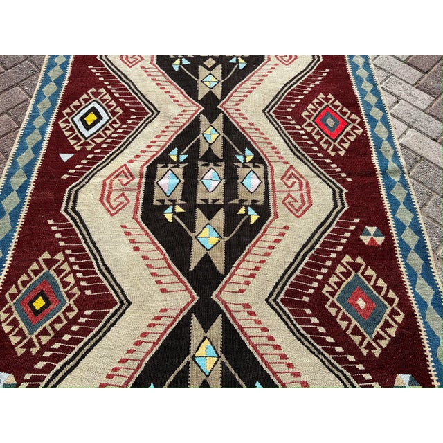 Textile 1960s Handmade Turkish Kilim Runner - 53" X 119" For Sale - Image 7 of 11