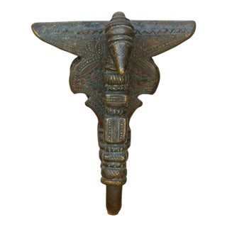 Scalloped Crest Antique Bronze Hook For Sale