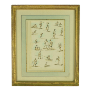 Late 18th Century Attributed to William Henry Pyne (1769-1843) Figure Studies