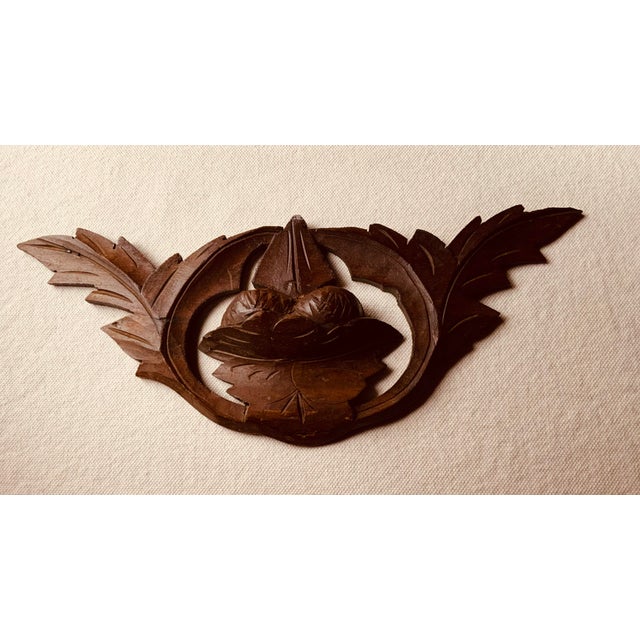 19th C. Hand-Carved Walnut Architectural Fragment - Acorn & Oak Leaf Medallion For Sale - Image 12 of 13