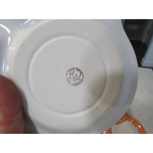 Orange Vintage Rudolf Wachter Art Deco Orange Lusterware Tea Set- 27 Pieces For Sale - Image 8 of 11