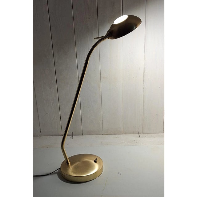 Metal Vintage Adjustable Desk Lamp with Brass-Colored Metal Frame from Paul Neuhaus, 2010s For Sale - Image 7 of 9