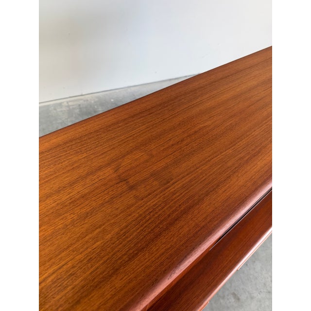 Mid Century Danish Modern Low Teak Credenza Sideboard For Sale - Image 10 of 12