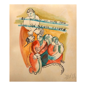 Sandro ChiaWoodblock Heliorelief with Hand Painting "Novel" Italian Post Modernist Pop Art, 1989