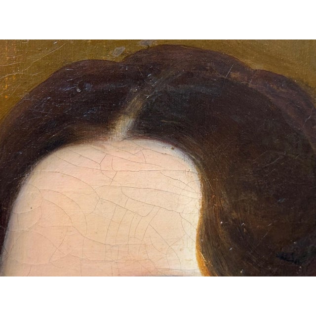 Early 19th Century 1830s English Oil Portrait of a Woman in White, Sarah Losh Architect & Designer For Sale - Image 5 of 18