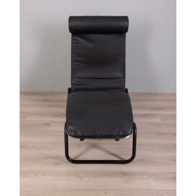 Vintage Chaise Lounge in Metal and Leather, Italy, 1980s For Sale - Image 12 of 17