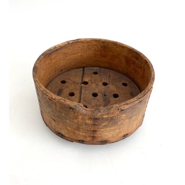 Early 20th Century Rare French Wood Faisselle Cheese Mold For Sale - Image 5 of 8