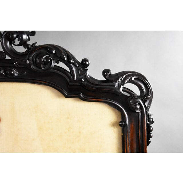 19th Century English Victorian Rosewood Fire Screen For Sale - Image 5 of 18
