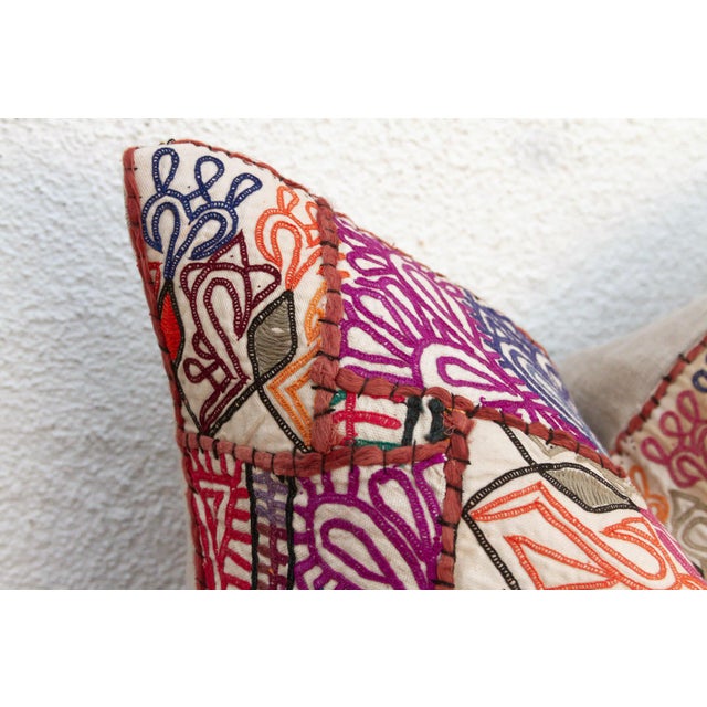 Indian Large Bohemian Jaisalmer Antique Pillow For Sale - Image 3 of 7