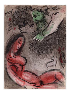 Marc Chagall, Ève maudite par Dieu (Eve Cursed by God), Nude, 1960, Original Lithograph