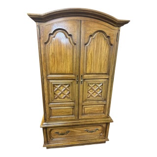 Thomasville Spanish Revival Pecan Wood Armoire Made in 1964 For Sale