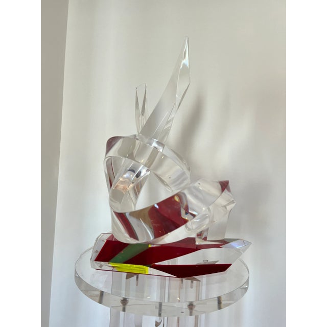 Lucite Abstract Sculpture by Michael 1992