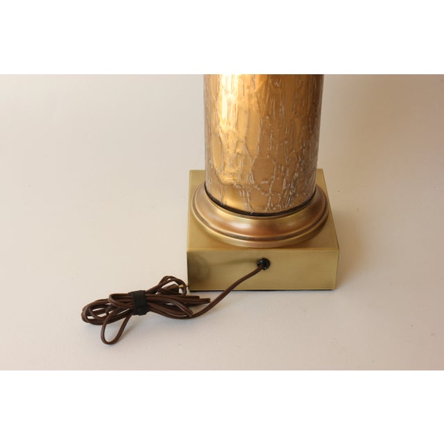 Gold Gold Crackle Glass Table Lamp After Paul Hanson For Sale - Image 8 of 8