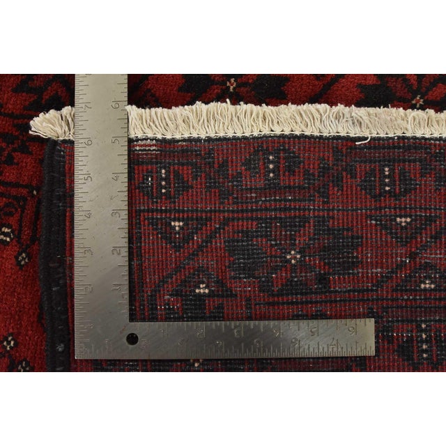 Baloch Rug 3’7” X 6’9” Red Wool Vintage Tribal Hand-Knotted Oriental Carpet For Sale - Image 12 of 12