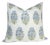 Mughal Linen Pillow Cover in Blue, 22x22 Pillow For Sale