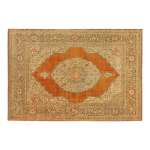 Antique Persian Tabriz Oriental Carpet in Room Size with Central Medallion
