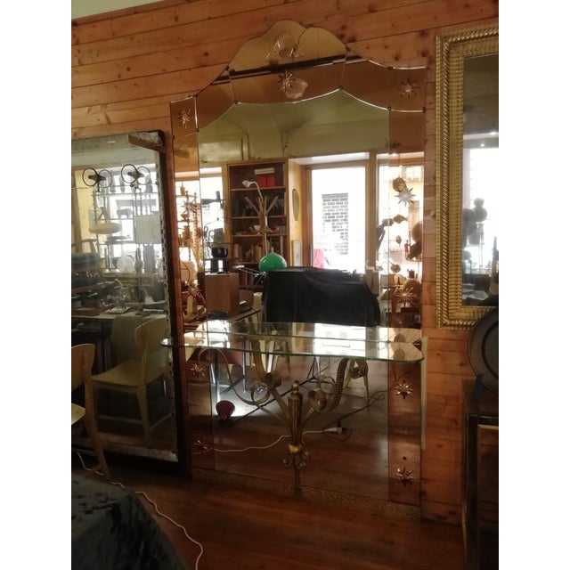 Mid-Century Modern Mirror with Console from Cristal Art Turin, Italy, 1950s For Sale - Image 3 of 14