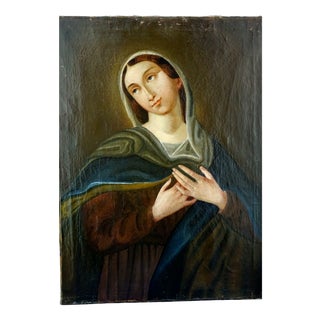 Madonna of Sorrows, 1800s, Oil on Canvas For Sale