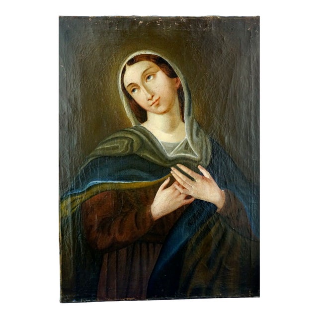 Madonna of Sorrows, 1800s, Oil on Canvas For Sale
