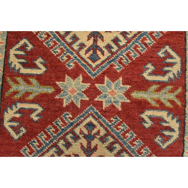 Textile Kazak Runner 2'8'' X 11'10'' Red Wool Hand-Knotted Oriental Rug For Sale - Image 7 of 12