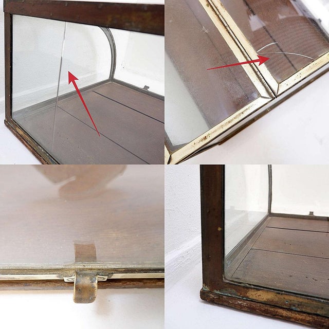 Antique Curved Glass Display Showcase, 1930s For Sale - Image 15 of 16