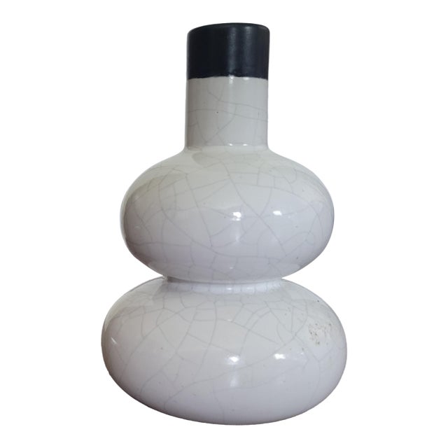 Crackle Finish Double Gourd Vase For Sale