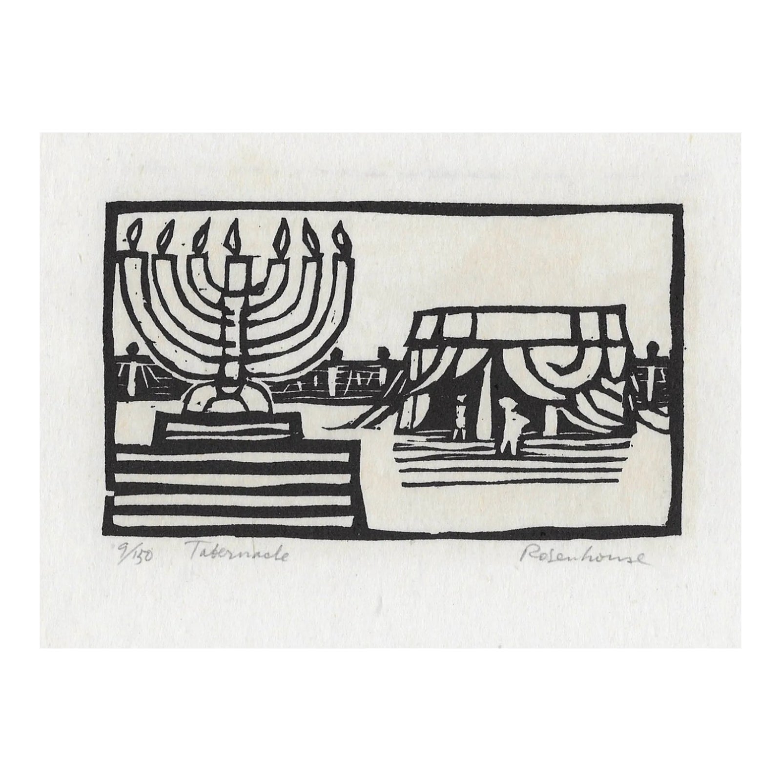 1960s Irwin Rosenhouse Tabernacle Woodcut | Chairish