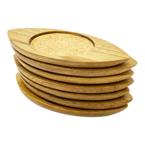 Ultra Mid-Century Modern Sere Atomic Wood & Cork Coasters - 7 Pieces