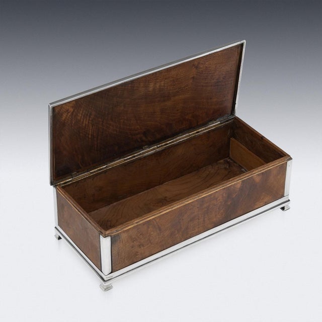 Vintage American Silver Cigar Box, 1920 For Sale - Image 3 of 18