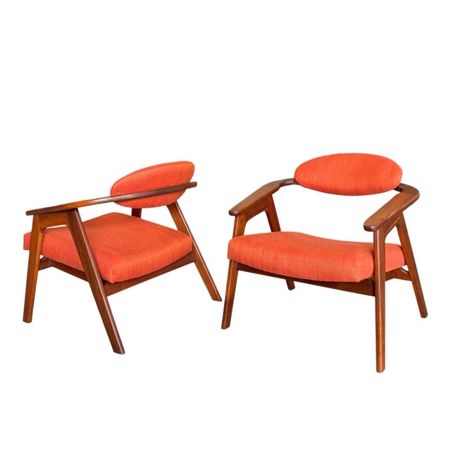 Mid-Century Modern 1950s Walnut 916-Cc Lounge Chairs by Adrian Pearsall for Craft Associates - A Pair For Sale - Image 3 of 18