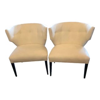 White Scalamandre Chairs - a Pair For Sale