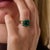 Mid 19th Century Georgian Cabochon Cut Garnet Emerald 10k Rose Gold Ring, Size 8 For Sale - Image 4 of 5